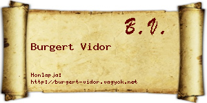 Burgert Vidor névjegykártya